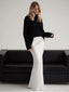 Jupe longue en Satin taille haute