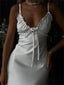 Robe en Satin nœuds et bretelles