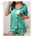 Pyjama 2 pièces en Satin avec short et manches courtes Femme