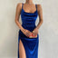 Robe en Satin Fendue