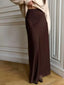 Jupe longue en Satin taille haute