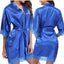 Peignoir en Satin avec dentelle fine et ceinture