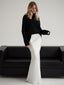 Jupe longue en Satin taille haute