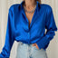 Chemise en Satin élégante à col ouvert pour Femme