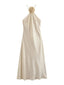 Robe longue Satin à bretelles croisées avec petite fleur