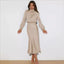 Robe longue en Satin à col haut