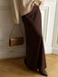 Jupe longue en Satin taille haute