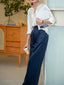 Pantalon en Satin Soie Glacée