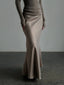 Jupe longue en Satin taille haute