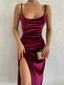 Robe en Satin Fendue
