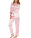 Pyjama en Satin doux pour femme manches longues