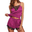 Pyjama en Satin 2 pièces avec finitions dentelle