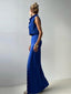 Ensemble en Satin Bleu Électrique