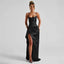 Robe en Satin longue à fente et dos nu