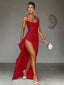 Robe en Satin longue à fente et dos nu