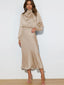 Robe en Satin Manche Longues