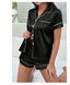 Pyjama 2 pièces en Satin avec short et manches courtes Femme