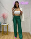 Pantalon À Sequins En Satin