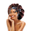 Bonnet de nuit en Satin avec motifs et ruban pour Femme