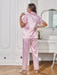 Pyjama en Satin Rayé Rose