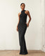 Robe Longue en Satin Fendue