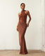 Robe Longue en Satin Fendue