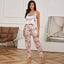 Pyjama en Satin 2 pièces à bretelles Love Rose Clair