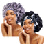 Bonnet de nuit en Satin avec motifs et ruban pour Femme