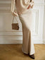 Jupe longue en Satin taille haute