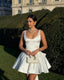 Robe en Satin Courte Blanche