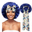 Bonnet de nuit en Satin avec motifs et ruban pour Femme