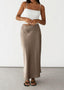 Jupe En Satin Taille Haute