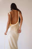 Robe longue élégante en Satin dos nu
