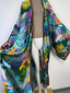 Kimono en Satin doux pour femme multicolore